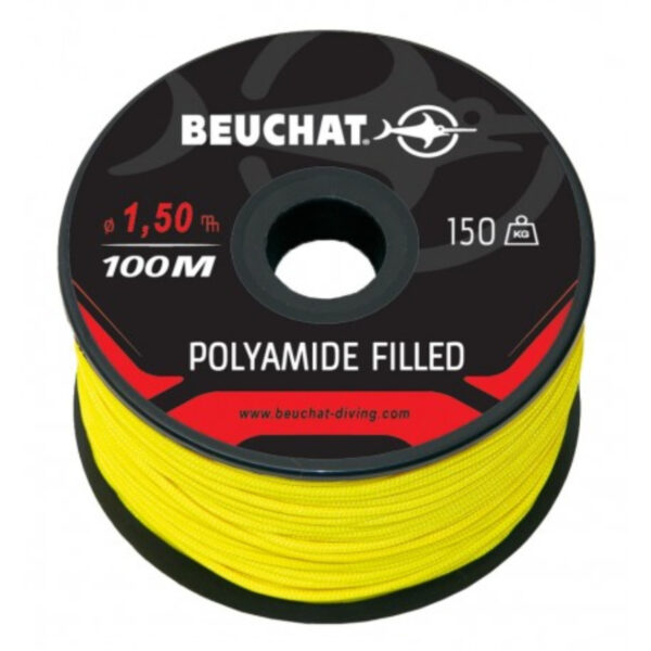 Bobine 50 m Fil Polyamide 1.5 mm Jaune - Résistance 150 kg - BEUCHAT