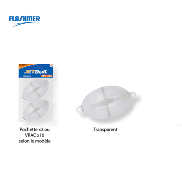 Poch. X2 Jet Bull Ovale - N° 2 (30x60 mm) - Transparent - FLASHMER