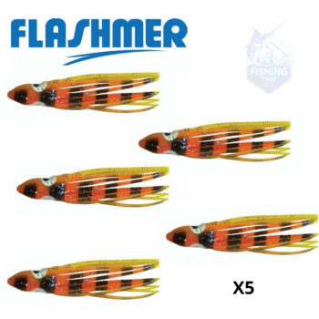 Octopus 6 cm - Jaune Rayé Noir (JRN) X5 - FLASHMER