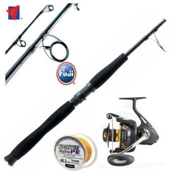 Combo Mitsio Jigging 100 lb + Sunfire 10000 + Tresse 115 lb Fighter Jigging PE