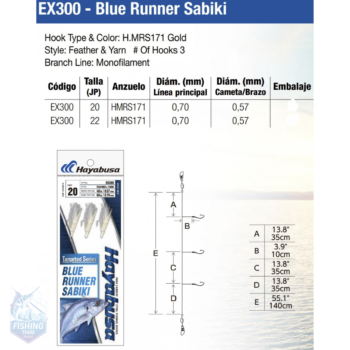 Sabiki Blue Runner EX300 T20 - HAYABUSA